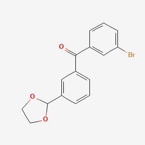 molecular formula C16H13BrO3 B1343536 3-Bromo-3'-(1,3-dioxolan-2-YL)benzophenone CAS No. 898779-15-2