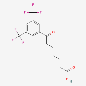 B1343545 7-(3,5-Ditrifluoromethylphenyl)-7-oxoheptanoic acid CAS No. 898788-13-1