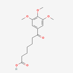 molecular formula C16H22O6 B1343557 7-(3,4,5-Trimethoxyphenyl)-7-oxoheptanoic acid CAS No. 951891-88-6