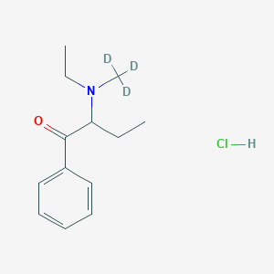 molecular formula C13H20ClNO B13435644 alpha-(N-Methyl-N-ethylamino)butyrophenone-d3 Hydrochloride 