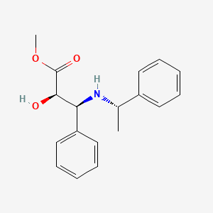 molecular formula C18H21NO3 B13435679 methyl (2R,3S)-2-hydroxy-3-phenyl-3-[[(1S)-1-phenylethyl]amino]propanoate CAS No. 147058-27-3