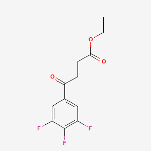 molecular formula C12H11F3O3 B1343569 4-氧代-4-(3,4,5-三氟苯基)丁酸乙酯 CAS No. 898752-49-3