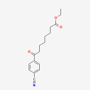 molecular formula C17H21NO3 B1343573 Ethyl 8-(4-cyanophenyl)-8-oxooctanoate CAS No. 951885-76-0
