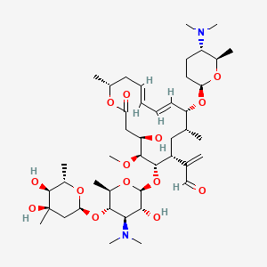 molecular formula C44H74N2O14 B13435747 [9(2R,5S,6R)]-9-O-[5-(Dimethylamino)tetrahydro-6-methyl-2H-pyran-2-yl]-3-O-methyl-17-methylene-leucomycin V 
