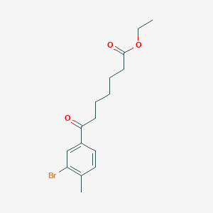 molecular formula C16H21BrO3 B1343579 Ethyl 7-(3-bromo-4-methylphenyl)-7-oxoheptanoate CAS No. 898776-88-0