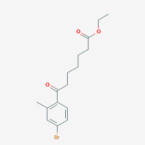 molecular formula C16H21BrO3 B1343580 Ethyl 7-(4-bromo-2-methylphenyl)-7-oxoheptanoate CAS No. 898776-98-2