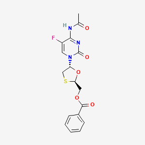 molecular formula C17H16FN3O5S B13435800 N-Acetyl O-Benzoyl 5-Epi Emtricitabine 