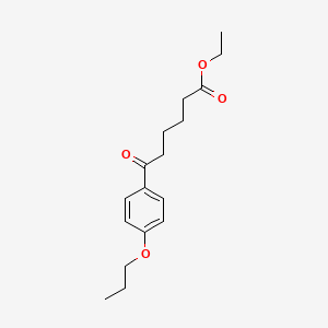molecular formula C17H24O4 B1343584 Ethyl 6-oxo-6-(4-n-propoxyphenyl)hexanoate CAS No. 898757-63-6