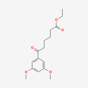 molecular formula C16H22O5 B1343588 Ethyl 6-(3,5-dimethoxyphenyl)-6-oxohexanoate CAS No. 898758-65-1