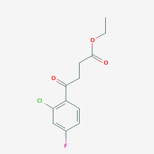 molecular formula C12H12ClFO3 B1343590 Ethyl 4-(2-chloro-4-fluorophenyl)-4-oxobutanoate CAS No. 951886-19-4