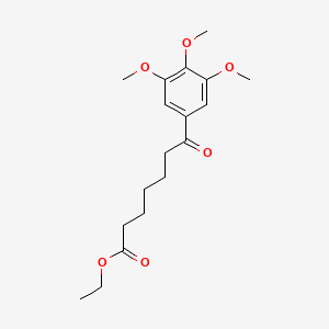 molecular formula C18H26O6 B1343593 Ethyl 7-(3,4,5-trimethoxyphenyl)-7-oxoheptanoate CAS No. 951887-75-5