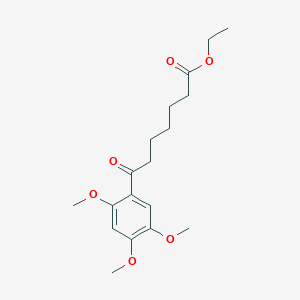 molecular formula C18H26O6 B1343594 Ethyl 7-(2,4,5-trimethoxyphenyl)-7-oxoheptanoate CAS No. 951887-95-9
