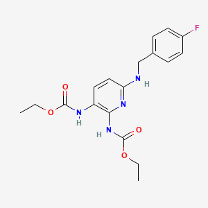 molecular formula C18H21FN4O4 B13435954 ethyl N-[2-(ethoxycarbonylamino)-6-[(4-fluorophenyl)methylamino]pyridin-3-yl]carbamate 