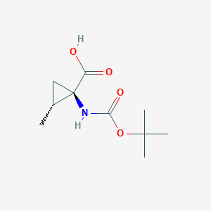molecular formula C10H17NO4 B13435970 cis-1-Boc-amino-2-methylcyclopropane-1-carboxylic acid CAS No. 88950-65-6