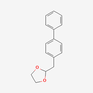 molecular formula C16H16O2 B1343600 4-(1,3-Dioxolan-2-ylmethyl)biphenyl CAS No. 898759-54-1