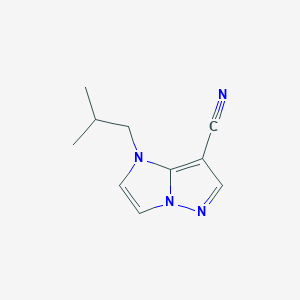 molecular formula C10H12N4 B13436063 1-isobutyl-1H-imidazo[1,2-b]pyrazole-7-carbonitrile 