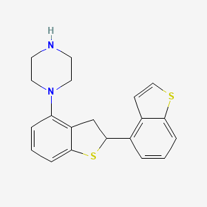 molecular formula C20H20N2S2 B13436068 1-(2,3-Dihydro[2,4'-bibenzo[b]thiophen]-4-yl)-piperazine 