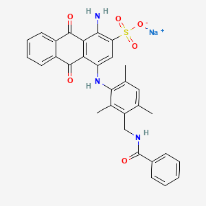 molecular formula C31H26N3NaO6S B1343615 2-蒽磺酸，1-氨基-4-[[3-[(苯甲酰氨基)甲基]-2,4,6-三甲苯基]氨基]-9,10-二氢-9,10-二氧代-，单钠盐 CAS No. 67827-60-5