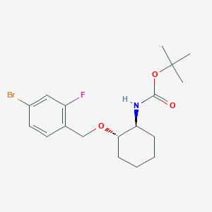 molecular formula C18H25BrFNO3 B13436186 tert-Butyl ((1S,2S)-2-((4-bromo-2-fluorobenzyl)oxy)cyclohexyl)carbamate 