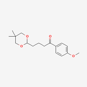 molecular formula C17H24O4 B1343624 4-(5,5-Dimethyl-1,3-dioxan-2-YL)-4'-methoxybutyrophenone CAS No. 898786-45-3