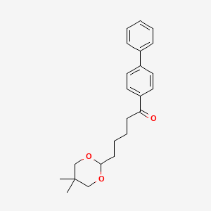 molecular formula C23H28O3 B1343630 5-(5,5-Dimethyl-1,3-dioxan-2-YL)-4'-phenylvalerophenone CAS No. 898756-68-8