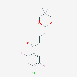 molecular formula C16H19ClF2O3 B1343632 4'-Chloro-2',5'-difluoro-4-(5,5-dimethyl-1,3-dioxan-2-YL)butyrophenone CAS No. 898757-41-0