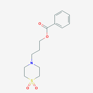 molecular formula C14H19NO4S B1343635 3-(1,1-Dioxo-1,4-thiazinan-4-yl)propyl benzoate 