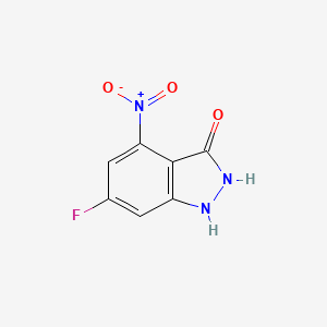 molecular formula C7H4FN3O3 B1343645 6-Fluoro-3-hydroxy-4-nitroindazole CAS No. 885520-19-4
