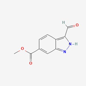 molecular formula C10H8N2O3 B1343655 Methyl 3-formyl-1H-indazole-6-carboxylate CAS No. 885518-86-5