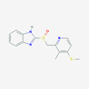 molecular formula C15H15N3OS2 B134367 4-Desmethoxypropoxyl-4-methylthio Rabeprazole CAS No. 99487-86-2
