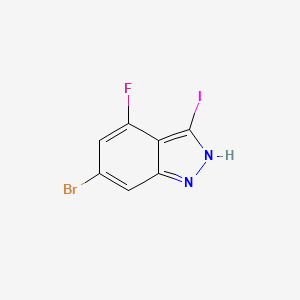 molecular formula C7H3BrFIN2 B1343675 6-Bromo-4-fluoro-3-iodo-1H-indazole CAS No. 887568-00-5