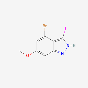 molecular formula C8H6BrIN2O B1343678 4-Bromo-3-iodo-6-methoxy-1H-indazole CAS No. 887569-04-2