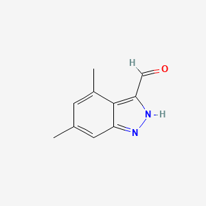 molecular formula C10H10N2O B1343689 4,6-Dimethyl-3-(1H)indazole carboxaldehyde CAS No. 885521-66-4