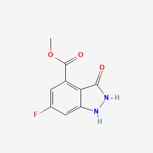 molecular formula C9H7FN2O3 B1343695 Methyl 6-fluoro-3-oxo-1,2-dihydroindazole-4-carboxylate 