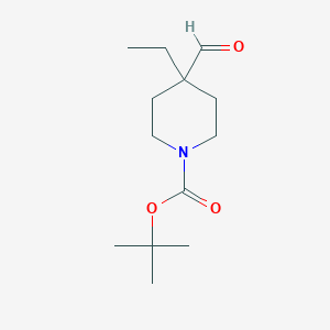 molecular formula C13H23NO3 B1343697 Tert-butyl 4-ethyl-4-formylpiperidine-1-carboxylate CAS No. 885523-41-1
