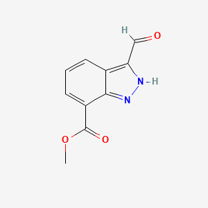 molecular formula C10H8N2O3 B1343705 3-甲酰基-1H-吲唑-7-甲酸甲酯 CAS No. 898747-28-9