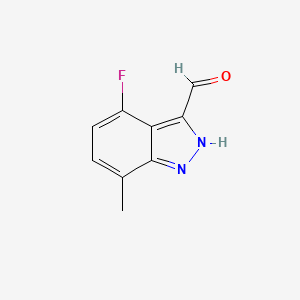 molecular formula C9H7FN2O B1343717 4-Fluoro-7-methyl-1H-indazole-3-carbaldehyde CAS No. 1000340-63-5