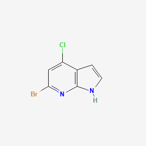 molecular formula C7H4BrClN2 B1343733 6-溴-4-氯-1H-吡咯并[2,3-B]吡啶 CAS No. 1000340-64-6