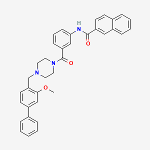 molecular formula C36H33N3O3 B13437337 N-[3-[[4-[(3-Methoxy[1,1'-biphenyl]-4-yl)methyl]-1-piperazinyl]carbonyl]phenyl]-2-naphthalenecarboxamide 