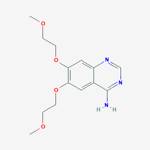 molecular formula C14H19N3O4 B13437542 6,7-Bis(2-methoxyethoxy)-4-quinazolinamine 