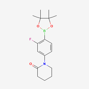 molecular formula C17H23BFNO3 B1343762 1-[3-Fluoro-4-(4,4,5,5-tetramethyl-1,3,2-dioxaborolan-2-YL)phenyl]-2-piperidinone 