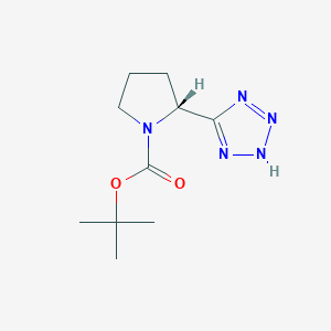 molecular formula C10H17N5O2 B1343766 (R)-5-(1-Boc-pyrrolidin-2-YL)-1H-tetrazole CAS No. 956274-11-6