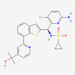 molecular formula C25H25ClN4O3S2 B13437760 N-[(R)-(6-Amino-3-chloro-2-pyridinyl)[7-[4-(1-hydroxy-1-methylethyl)-2-pyridinyl]benzo[b]thien-2-yl]methyl]cyclopropanesulfonamide 