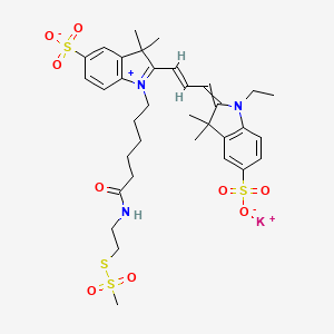 molecular formula C34H44KN3O9S4 B13438016 Cyanine 3 Monofunctional MTSEA Dye, Potassium Salt 