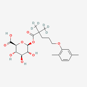molecular formula C21H30O9 B13438130 Gemfibrozil 1-O-beta-Glucuronide-d6 