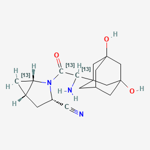 molecular formula C18H25N3O3 B13438159 Hydroxy Saxagliptin-13C3 