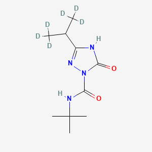 molecular formula C10H18N4O2 B13438163 N-tert-butyl-3-(1,1,1,3,3,3-hexadeuteriopropan-2-yl)-5-oxo-4H-1,2,4-triazole-1-carboxamide 
