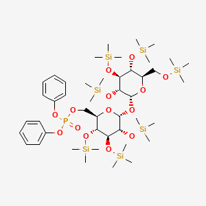 molecular formula C45H87O14PSi7 B13438187 hepta-O-(Trimethylsilyl) Diphenyl alpha,alpha-Trehalose 6-Phosphate 