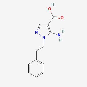 molecular formula C12H13N3O2 B1343819 5-amino-1-(2-phenylethyl)-1H-pyrazole-4-carboxylic acid CAS No. 443107-13-9
