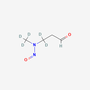 molecular formula C4H8N2O2 B13438378 3-(Methylnitrosamino)propanal-d5 